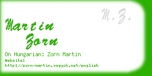 martin zorn business card